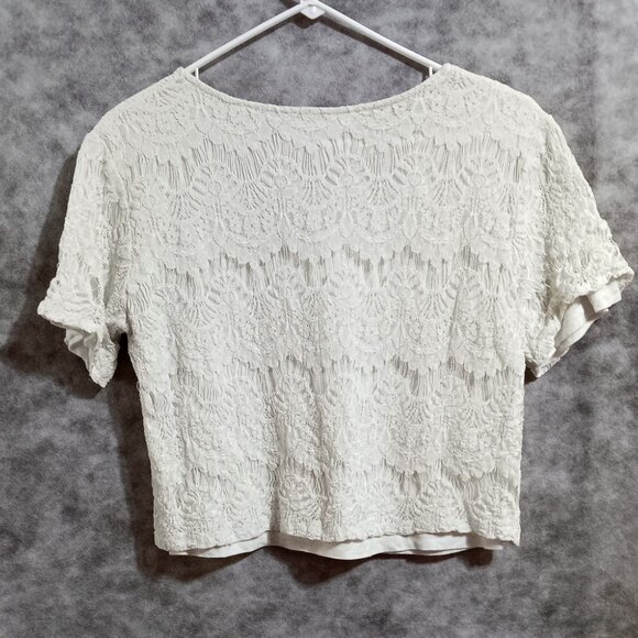 Alice Blue Stitch Fix lacy top Women's Sz L lined - Picture 3 of 3